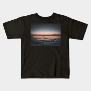 Dawn at an Icy Beach in Tracadie, New Brunswick Canada v3 Kids T-Shirt